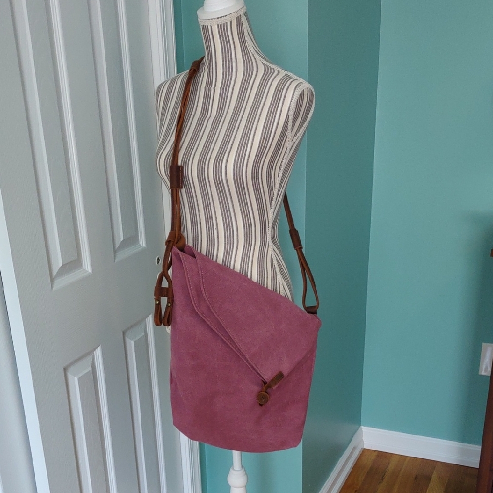 Renaissance Faire Canvas And Leather Crossbody Bag